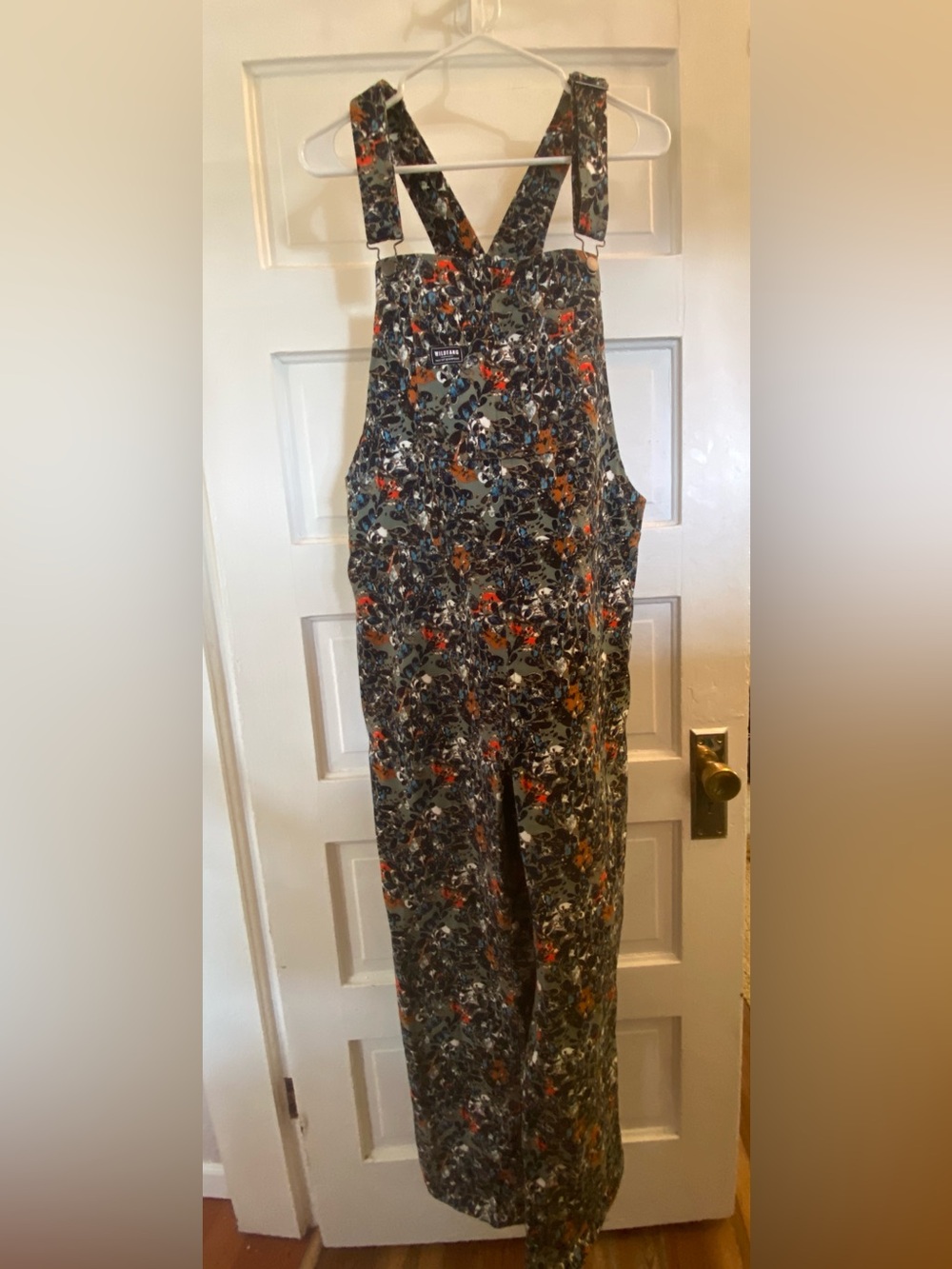 Wildfang Floral Camo Overalls in Olive Multicolor - Picture 3 of 4